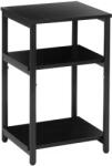 Brius Noptiera 3 rafturi pal cadru metalic stil industrial, 35x31x59 cm, design compact, negru (HF-0063)
