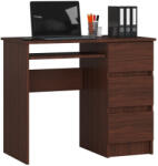 Brius Birou computer cu 3 sertare si raft pentru tastatura, dreapta, 90x50x77 cm, maro wenge (AK-38165946)