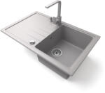 NERO Gránit Mosogató NERO Eris + Design Csaptelep + Adagoló + Dugókiemelő Szürke