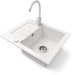 NERO Gránit Mosogatótálca NERO Monza + Magasított Csaptelep Fehér