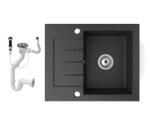 NERO Gránit Mosogatótálca NERO Monza + Dugókiemelő (fekete)