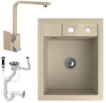 NERO Gránit Mosogató NERO Parma + Design Csaptelep + Dugókiemelő + Szifon Bézs