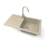 NERO Gránit Mosogató NERO Malta + Magasított Csaptelep Bézs