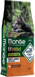 Monge BWild Puppy & Junior Gabonamentes Száraz Kutyatáp (Kacsa és Burgonya) - 12 kg