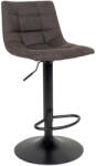 House Nordic 2 db Middelfart bárszék, mikroplüss, sötétszürke, 75 cm ülésmagasság (HN1001302)