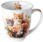 Ambiente Kittens in basket porcelánbögre 400ml