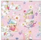 Ambiente Tea cups pink papírszalvéta 25x25cm, 20db-os