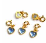  Pandantiv Charm Acvamarin 15x5x5 mm cupro aurit cu inchizator pentru creatii unice 1 buc