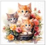 Ambiente Kittens in basket papírszalvéta 25x25cm, 20db-os