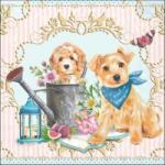 Ambiente Dogs in garden papírszalvéta 33x33cm, 20db-os