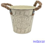  Kötél füles bádog vödör rátétes - Krém