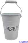  Színes bádog vödör 10 cm magas BUCKET - Fehér