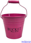  Színes bádog vödör 13 cm BUCKET - Pink