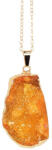 R. M. ékszer Ragyogás kvarc geóda medál sárga színezett nyaklánccal réz díszítéssel 3-4cm (022401)