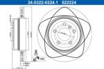 ATE Disc frana spate PowerDisc BMW X3 E83 ATE 24.0322-0224.1 (24.0322-0224.1)