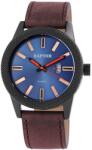 RAPTOR Ceas barbatesc, Raptor, data, carcasa neagra, cadran albastru, curea maro (297973000116) Ceas
