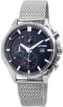 RAPTOR Ceas barbatesc, Raptor, aparenta chrono, cadran albastru, bratara milaneza inox (RA20226-001) Ceas
