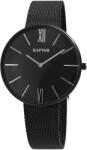 RAPTOR Ceas unisex, Raptor, bratara milaneza impletita, negru, cadran negru, carcasa neagra (RA20025-004) Ceas