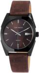 Just Watch Ceas barbatesc, Just Watch, functie data, carcasa neagra, cadran maro/visiniu, curea piele naturala brun (JW11707-DBR) Ceas