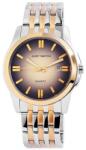 Just Watch Ceas barbatesc, Just Watch, argintiu/auriu, cadran cu gradient maro visiniu, bratara inox bicolora (JW7546SL-GR) Ceas