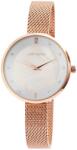 Just Watch Ceas dama, Just Watch, auriu, cadran alb cu cristale, bratara inox impletita milaneza aurie (JW10016-005) Ceas