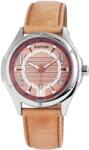 RAPTOR Ceas barbatesc, Raptor, data, carcasa argintie, cadran bej, curea maro deschis, 44mm (297927000108) Ceas