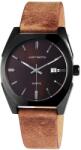 Just Watch Ceas barbatesc, Just Watch, functie data, carcasa neagra, cadran maro/visiniu, curea piele naturala maro (JW11707-BR) Ceas