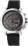 RAPTOR Ceas barbatesc, Raptor, aparenta chrono, carcasa argintie, cadran negru, data, curea neagra, 48mm (RA20113-002) Ceas