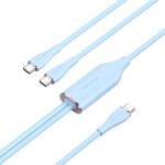 Vention USB-C 2.0/M -> 2*USB-C/M, (5A, szilikon, kék), 1, 5m, kábel (CTMSG) - bbmarket