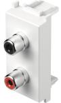 TEM Priză audio stereo TEM 2xRCA, alb (TEM-KM22PW-B)