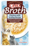 CIAO Hrană umedă pentru pisici CIAO Broth cu pui și scoici fără fără cereale, gluten, lactoză și zahăr 40 g (EU827)