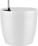 Lafiora Ghiveci flori FloraSelf plastic Ø 43 cm alb lucios incl. set de udare și indicator al nivelului de apă (10.09.0224E)