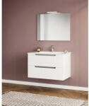 Savini Set mobilier baie suspendat Savinidue Ibiza 85 cm PAL model riflaj alb (IBIZA80C/F00+210/EL+LAMP906024)