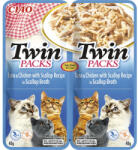 CIAO Recompensă pentru pisici CIAO Cat Twin cu pui și ton în supă de scoici fără cereale, gluten, lactoză și zahăr 80 g (EU803)