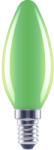 Flair Bec verde LED Flair E14 2W, glob lumânare, durată viață 15.000 h (C35_GREEN_2W_E14)