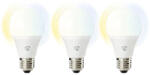 Nedis Set 3 becuri LED variabile Nedis E27 9W 806 lumeni, glob mat A60, conexiune WiFi (WIFILRW30E27)