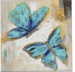 Mendola Tablou pictat manual Mendola Butterfly albastru 40x40 cm (218-FOPE5016DA)