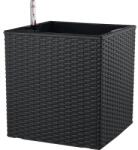 Lafiora Ghiveci FloraSelf plastic 36x36x36 cm antracit incl. set de udare și indicator al nivelului de apă (10.07.0802E)