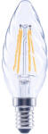 Flair Bec LED variabil Flair E14 4W 470 lumeni, glob clar lumânare rotită, lumină caldă (CT35 CLEAR_E14_4W_470LM_DIM_2700K_C)
