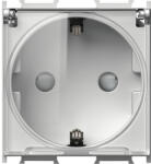 TEM Priză simplă cu împământare TEM, capac de protecție transparent, argintiu (TEM-VM11ST-U)
