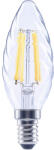 Flair Bec LED variabil Flair E14 5, 5W 806 lumeni, glob clar lumânare rotită, lumină caldă (CT35 CLEAR_E14_5.5W_806LM_DIM_2700K)