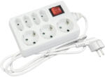 Entac Prelungitor electric Entac 7 (4 + 3) prize 1, 5m 3680W alb, cu întrerupător (ESE1.5G3X4-1.5-SW)