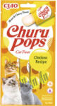 CIAO Recompensă pentru pisici CIAO Churu Pops cu pui fără cereale, gluten, lactoză și zahăr 4x14 g (EU712)