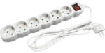 Entac Prelungitor electric Entac 6 prize 3m 3680W alb, cu întrerupător (ESE1.5G6-3-SW)