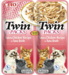 CIAO Recompensă pentru pisici CIAO Cat Twin cu pui în supă de ton fără cereale, gluten, lactoză și zahăr 80 g (EU801)