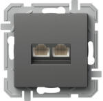 TEM Priză date RJ45 dublă TEM Logiq CAT6, antracit (TEM-KQ41ATXO-U)