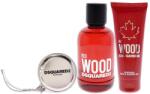 Dsquared2 Set Dsquared 2: Red Wood, Apa de toaleta, Femei, 100 ml + Red Wood, Shower Gel & Shampoo 2-In-1, 100 ml + Dsquared, GWP Textile Pouch, Silver