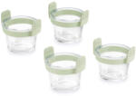 Lékué Set 4 cupe de copt pentru friteuze cu aer cald Lekue 1010157, 10, 5 x 9, 5 cm, -20°C/ +220°C, Sticla/silicon, Verde (1010157)