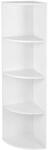 VASAGLE Sarokpolc 4 színtes 129, 5 x 30 x 30 cm fehér (LBC42WT)