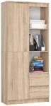 Brius Dulap cu usa, 2 sertare si 7 rafturi, PAL laminat 16 mm, 80x35x180 cm, sonoma (AK-52852792-3/3) Comoda
